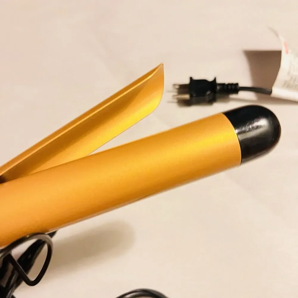 BaBylissPRO Ceramic Tools 1” Spring Curling Iron Gold Black CT100S Professional